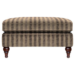 Duresta Kingsley Footstool, Umber Leg Scirocco Stripe Mink